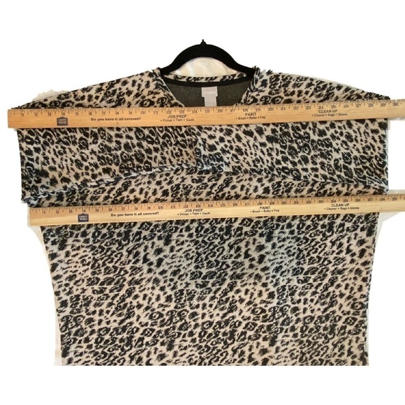Chicos Animal Print Sweatshirt Blouse Size 2 (L/12) - Picture 5 of 9
